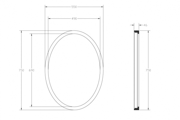 Зеркало Abber Stein 55 AS6610BR коричневый