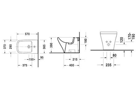 Биде напольное Duravit DuraStyle 22841000001-WG