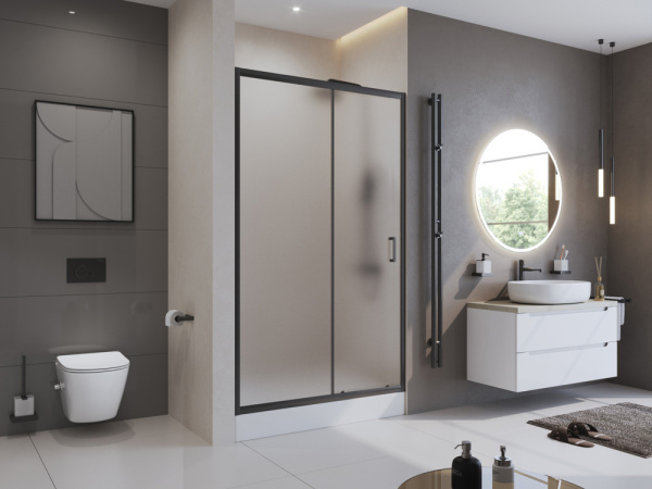 Душевая дверь в нишу BelBagno Uno 195 120 UNO-195-BF-1-120-P-NERO черный