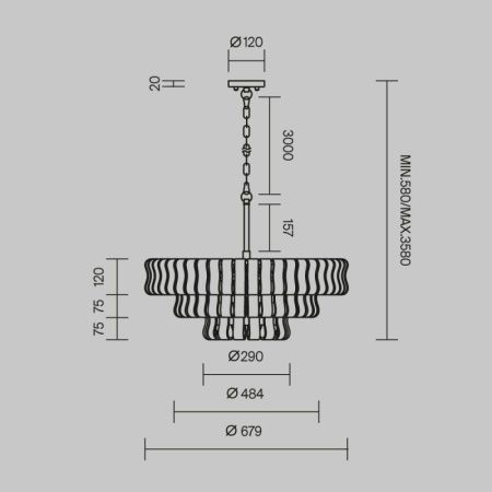 Подвесная люстра Maytoni Болдер MOD538PL-09MG