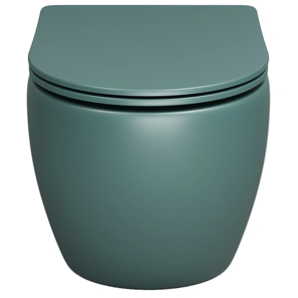 Унитаз подвесной Grossman GR-4411OLMS безободковый, с сиденьем микролифт, зеленый матовый