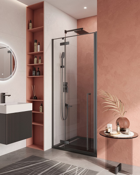 Душевая дверь Cezares Liner 90 LINER-B-12-90-C-NERO-L черный