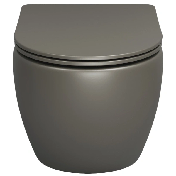 Унитаз подвесной Grossman GR-4455GSMS безободковый, с сиденьем микролифт, хаки матовый