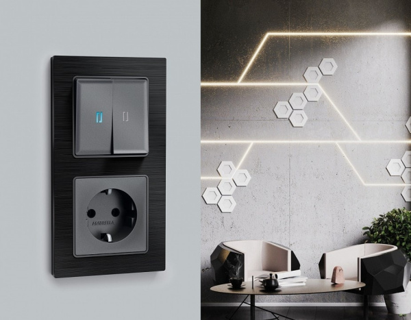 Рамка на 2 поста Ambrella Volt Platos Металл AF550502