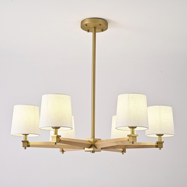 Люстра на штанге Imperiumloft Jorgenson White/Light wood STAVRA01