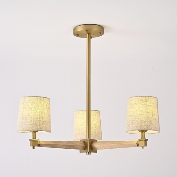 Люстра на штанге Imperiumloft Jorgenson Beige/Light wood STAVRA01