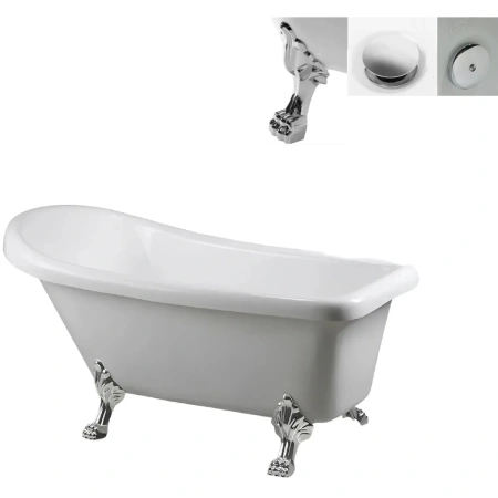 Акриловая ванна Ceruttispa Vito CT9320 150x74 см, отдельностоящая, белый
