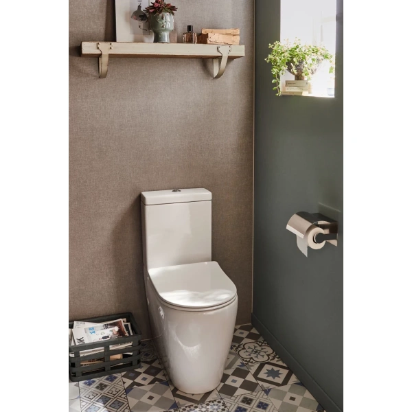 Унитаз-компакт Jacob Delafon Soprano UJAK102-0 + ETAK212-0 + E33127-0 безободковый, с сиденьем микролифт, белый