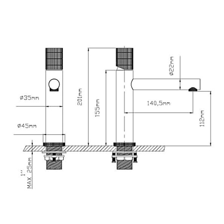 Смеситель для раковины Vincea Groove VBF-4G1MB черный