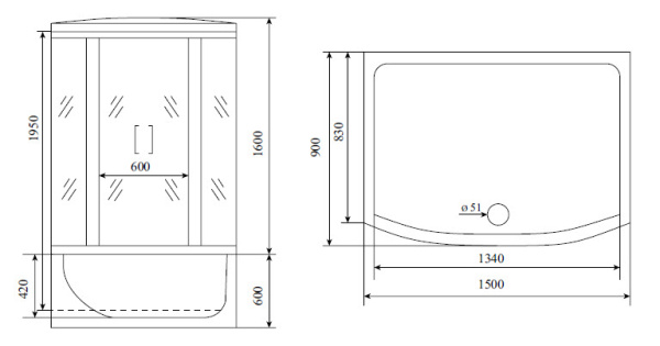 Душевая кабина Timo Lux T-7750