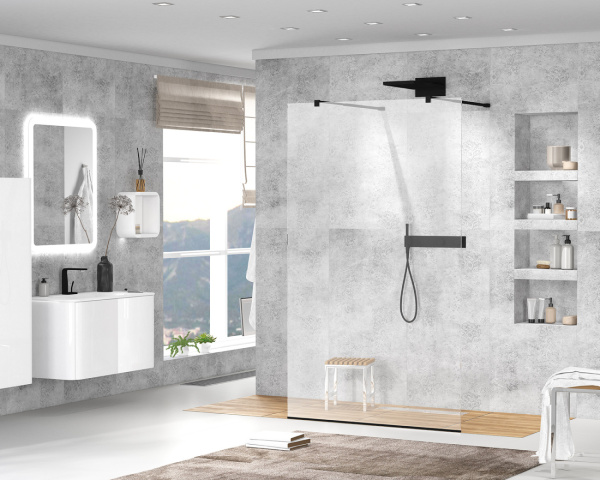 Душевая перегородка Cezares Liberta 130 LIBERTA-L-2-130-C-NERO черный