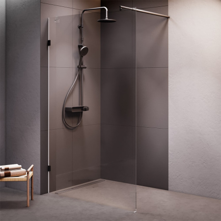 Душевая перегородка AM.PM X-Joy W94UWI-120-F1-BTE черная матовая