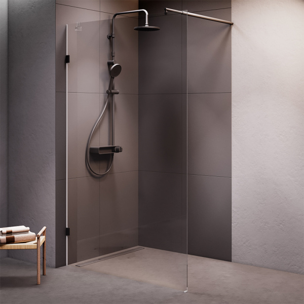 Душевая перегородка AM.PM X-Joy W94UWI-120-F1-BTE черная матовая