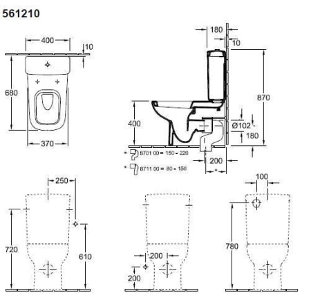 Чаша напольного унитаза Villeroy&Boch Joyce 561210R2