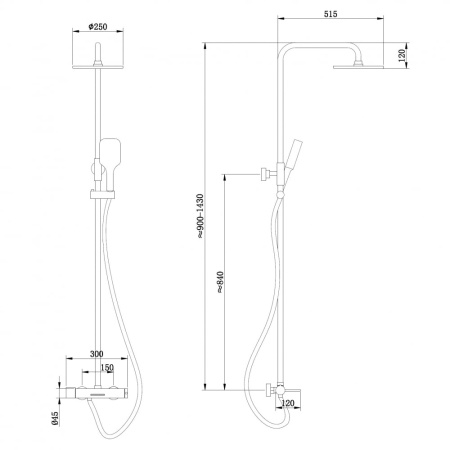 Душевая стойка Abber Emotion AF8816L