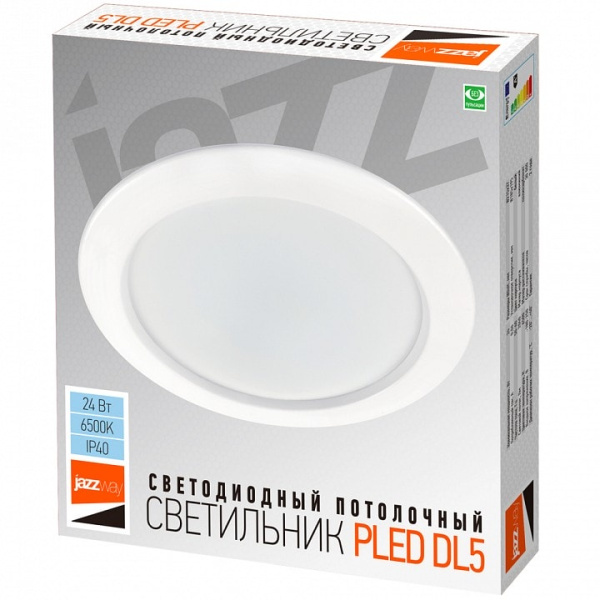 Встраиваемый светильник Jazzway  PLED DL5 24w 6500K WH IP40