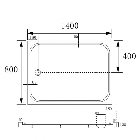 Душевой поддон Abber 140x80 AD3C148