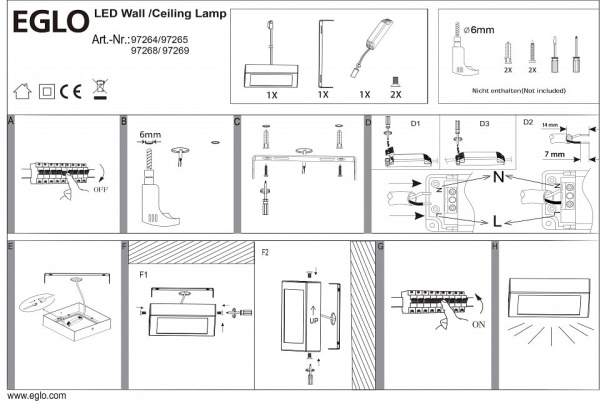 Накладной светильник Eglo Fueva 1 97269