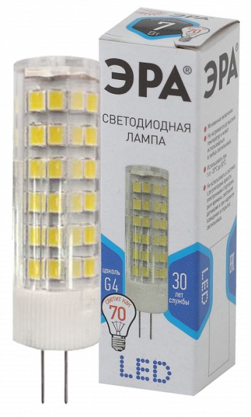 Лампа светодиодная Эра Стандарт G4 7Вт 4000K LED JC-7W-220V-CER-840-G4