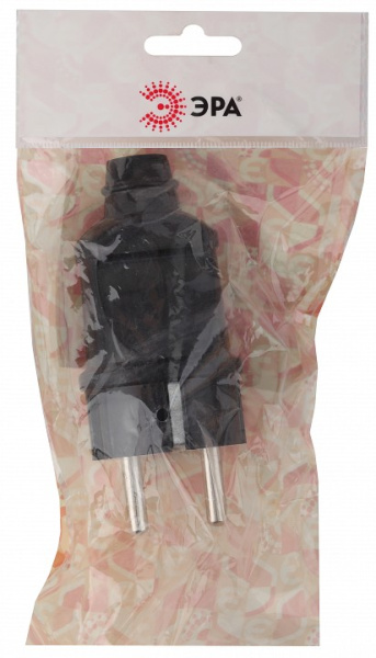 Вилка прямая с заземлением Эра  Vx2-B