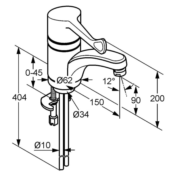 Смеситель для раковины Kludi Medi Care 341130534