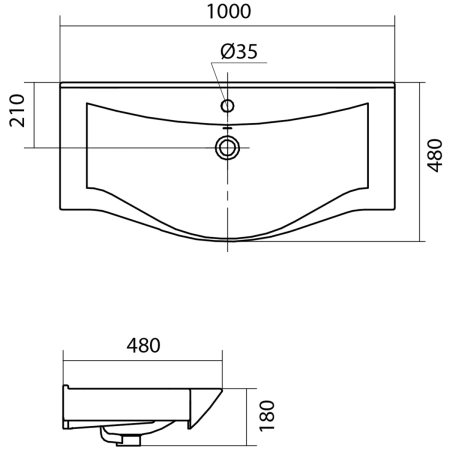 Раковина 100x48 см Акватон Беверли 1WH302502