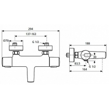 Смеситель для ванны Ideal Standard Ceratherm 25 A6423AA