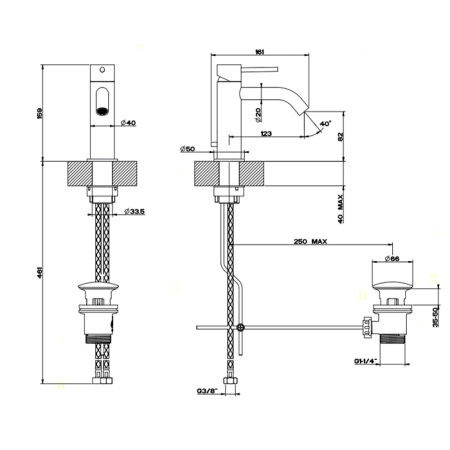 Смеситель для раковины Gessi 316 54001#239 нержавейка