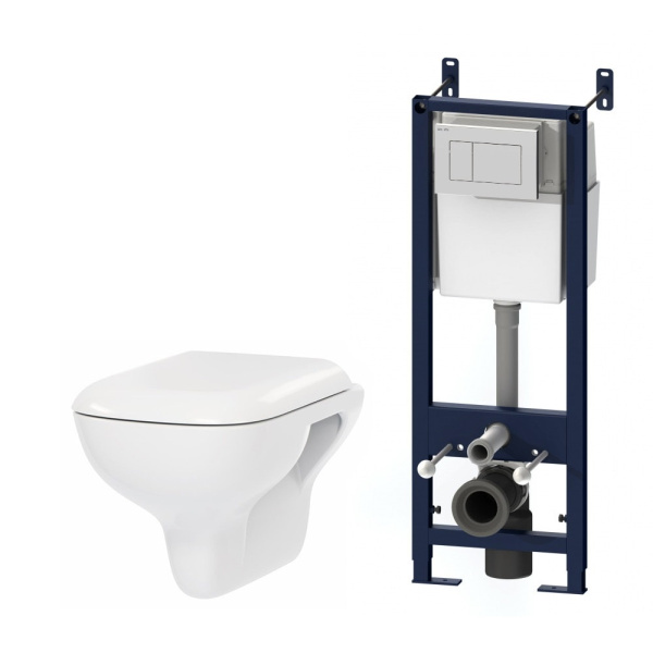 Комплект подвесной унитаз с инсталляцией AM.PM Like IS301.801700 с сиденьем микролифт