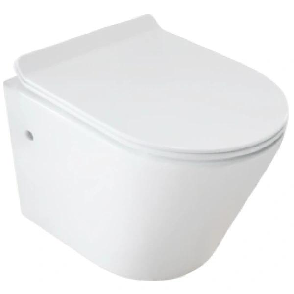 Унитаз подвесной Mira MR-B4836 безободковый, с сиденьем микролифт, белый