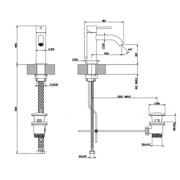 Смеситель для раковины Gessi 316 54001#239 нержавейка