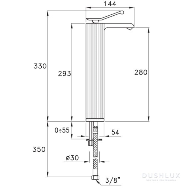 Смеситель для раковины Stella Casanova CS 00103 NI01 сталь