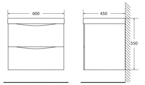 Тумба под раковину Belbagno Marino MARINO-600-2C-SO-BL-P Bianco Lucido
