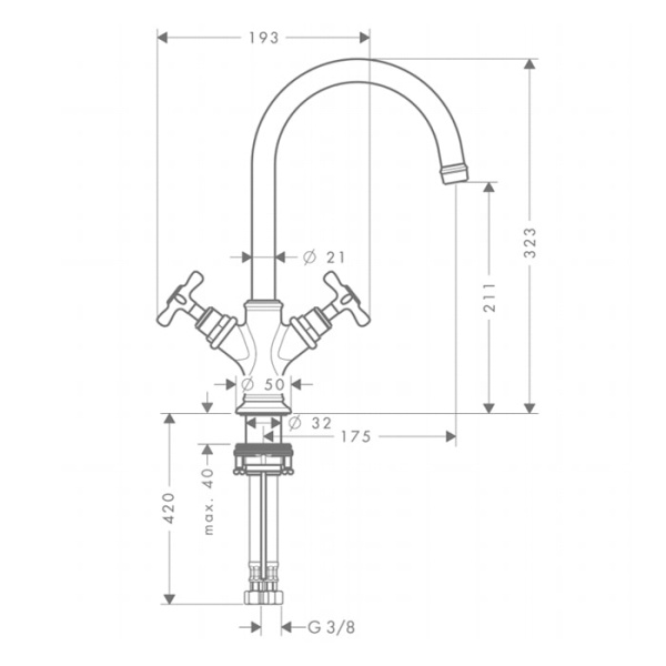 Смеситель для раковины Axor Montreux 16502000