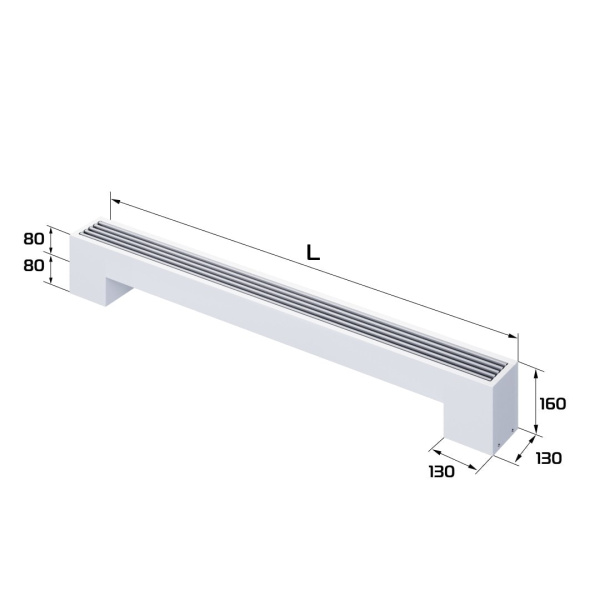 Конвектор напольный Royal Thermo STEP-80/130/1700-1-N-WT-LG-NA
