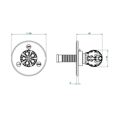 Переключатель для душа THG Flore U5A.A02.48M2SB