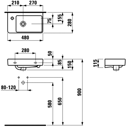 Раковина Laufen Pro 8.1595.4.000.104.1