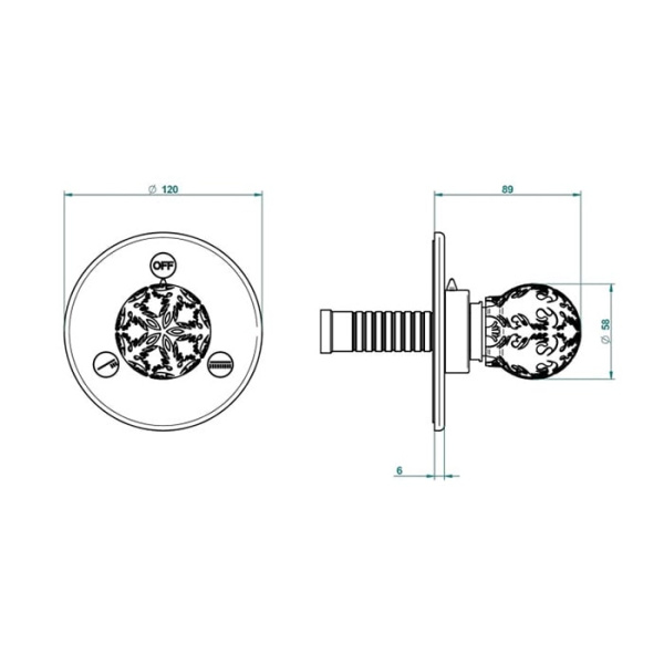 Переключатель для душа THG Flore U5A.A02.48M2SB