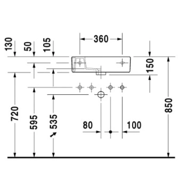 Раковина 50x25 см Duravit Vero 0703500008