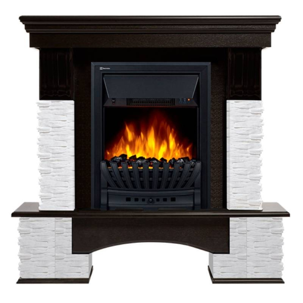 Портал Firelight Pietra Nuovo Classic камень сланец белый шпон темный дуб