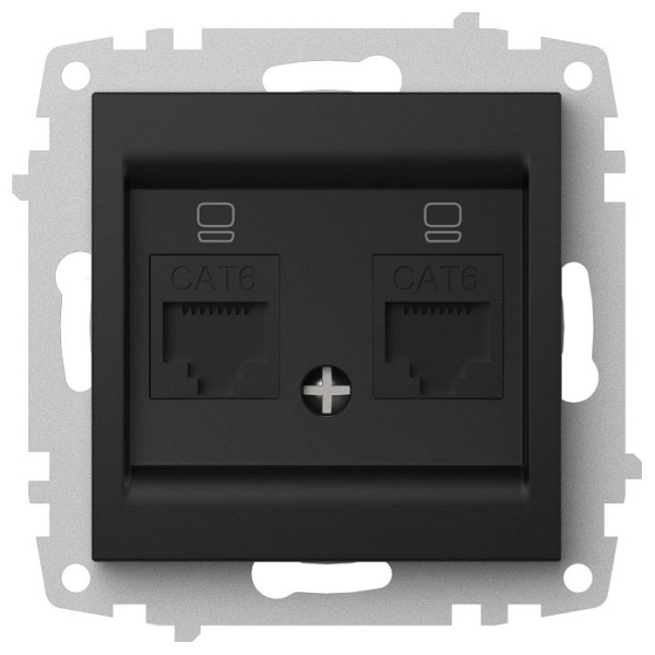 Розетка двойная Ethernet RJ-45 без рамки Elbi Eleсtriс Zena Vega 609-014800-248