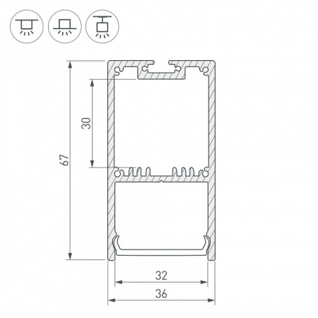 Профиль накладной Arlight SL-LINE 036197