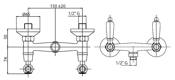 Смеситель для душа Cezares First FIRST-D-03/24-Bi