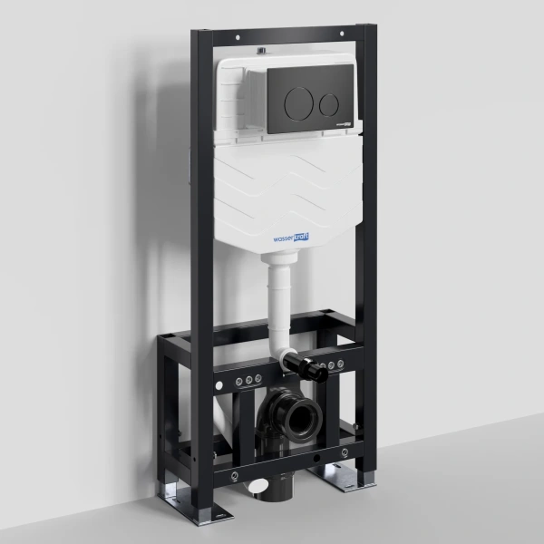 Инсталляция для унитаза WasserKRAFT Dill 61 61TLT.010.ME.MB02 с кнопкой смыва, черный матовый