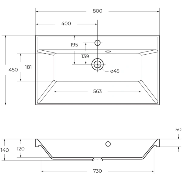 Раковина 80x45 см BelBagno Marino BB800/450-LV-ART-AST-NERO