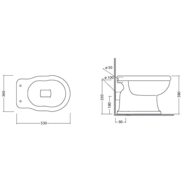 Чаша напольного унитаза Tiffany World Bristol TWBR02bi