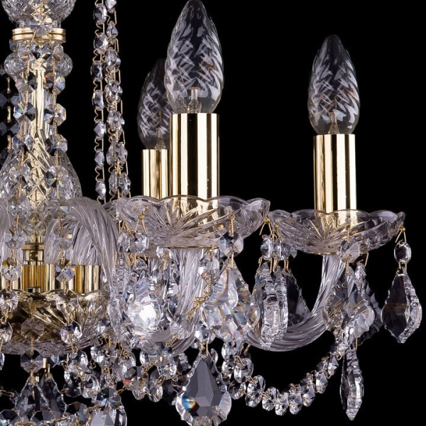 Подвесная люстра Bohemia Ivele Crystal 1402 1402/6/160/G/Leafs
