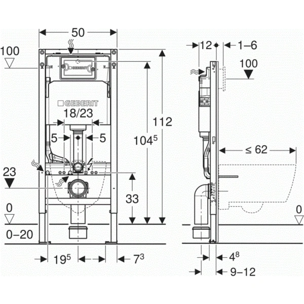 Инсталляция для унитаза Geberit Duofix Delta 458.103.00.2