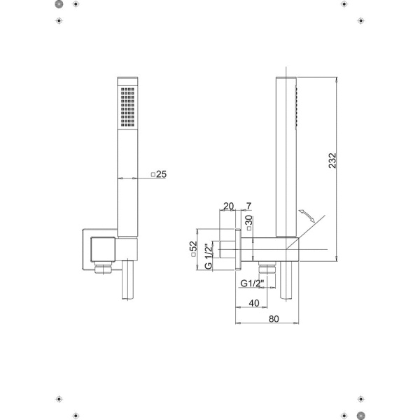 Лейка для душа Paini 53CR440QP6