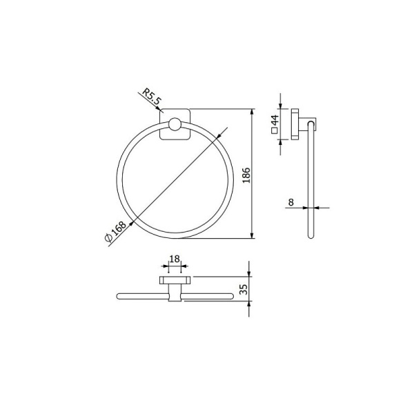 Полотенцедержатель Kludi Vela S 2597853 белый матовый